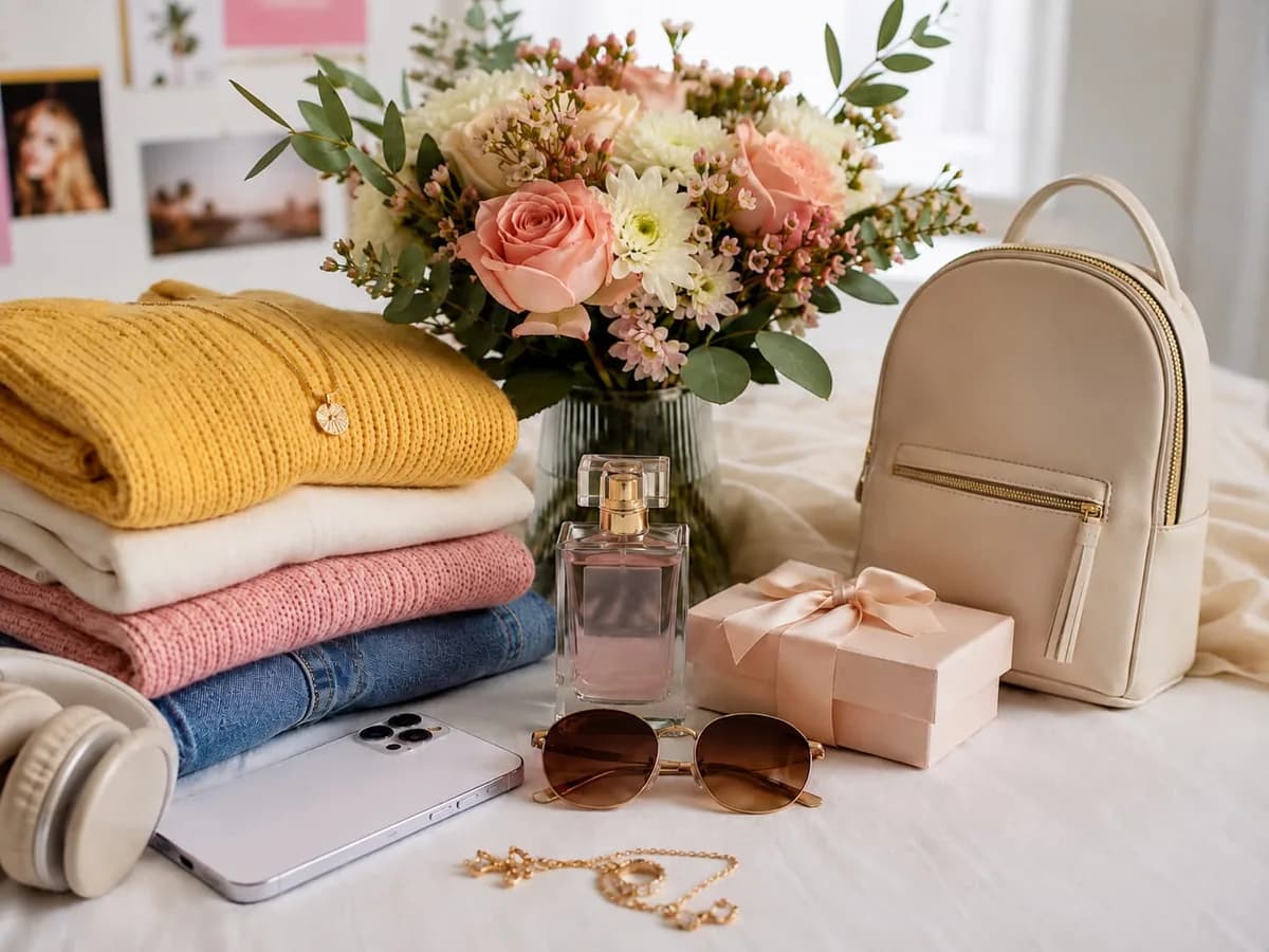 Presentes comuns: roupas, flores, perfume e acessórios