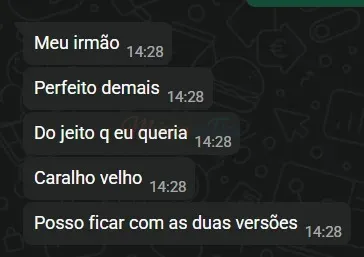 Depoimento WhatsApp - perfeito