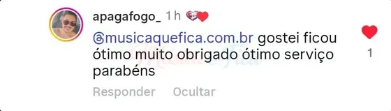 Depoimento Apagafogo - Instagram